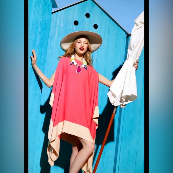 Vintage CHRISTIAN DIOR Runway Pink Silk Kaftan Sheath Shift Dress NWT $5400 Sz 4 - Picture 3 of 14